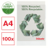 627496 - Mapp Esselte Recycled A4 OP 100my, 100/fp - Framsidan